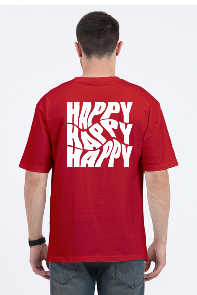 Happy Oversized Puff Print T-Shirt