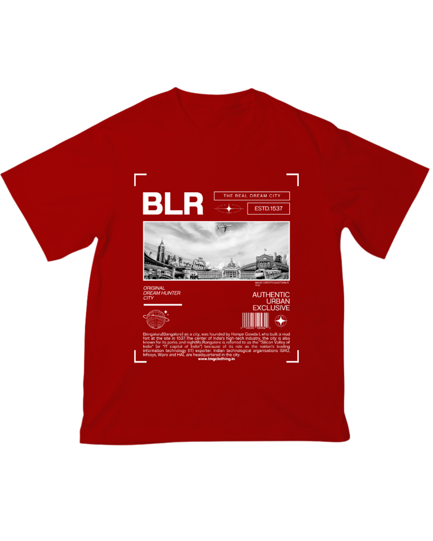 BLR The Real Dream City Red Oversized T-Shirt