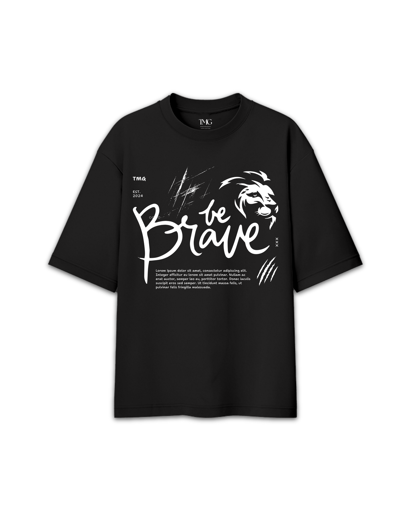 Be Brave Puff Print Oversized T-Shirt