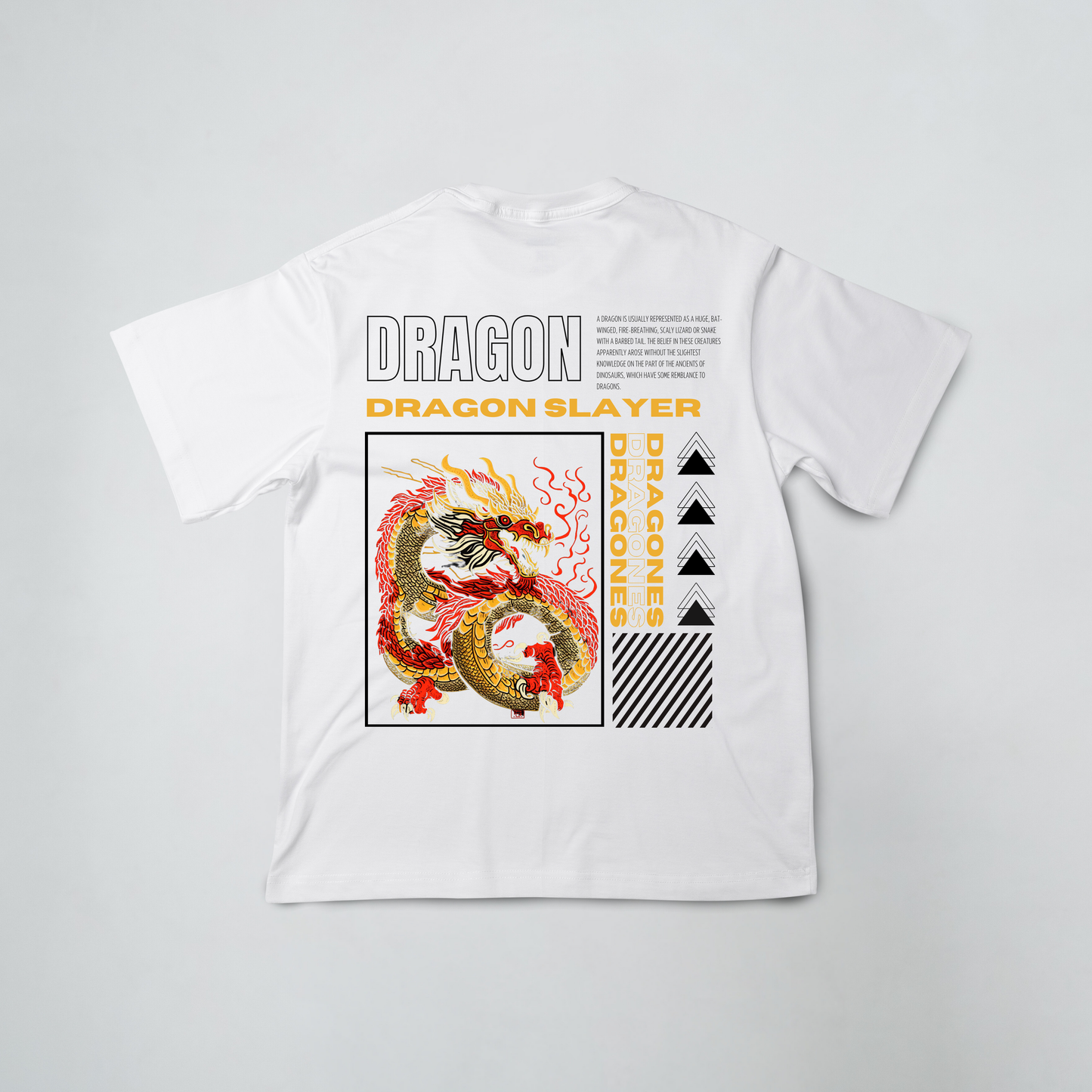 Dragon Slayer White Oversized T-Shirt