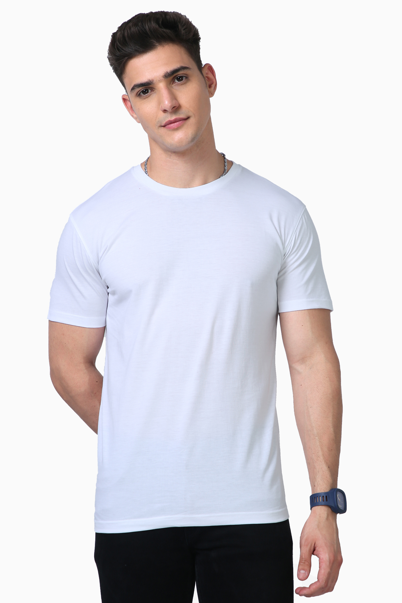 TMG COMBO  SOLID WHITE SUPIMA COTTON T-SHIRT & SOLID WHITE HOODIE