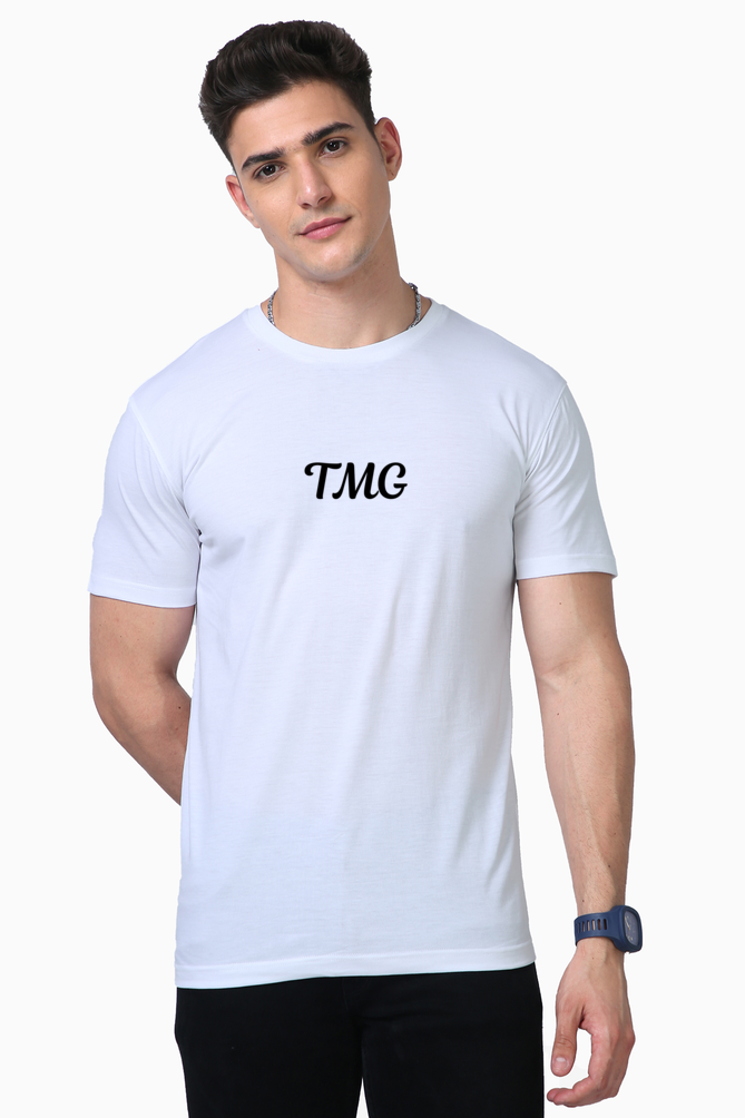 White TMG T-Shirt with Magnolia Bold Puff Print – Supima Cotton