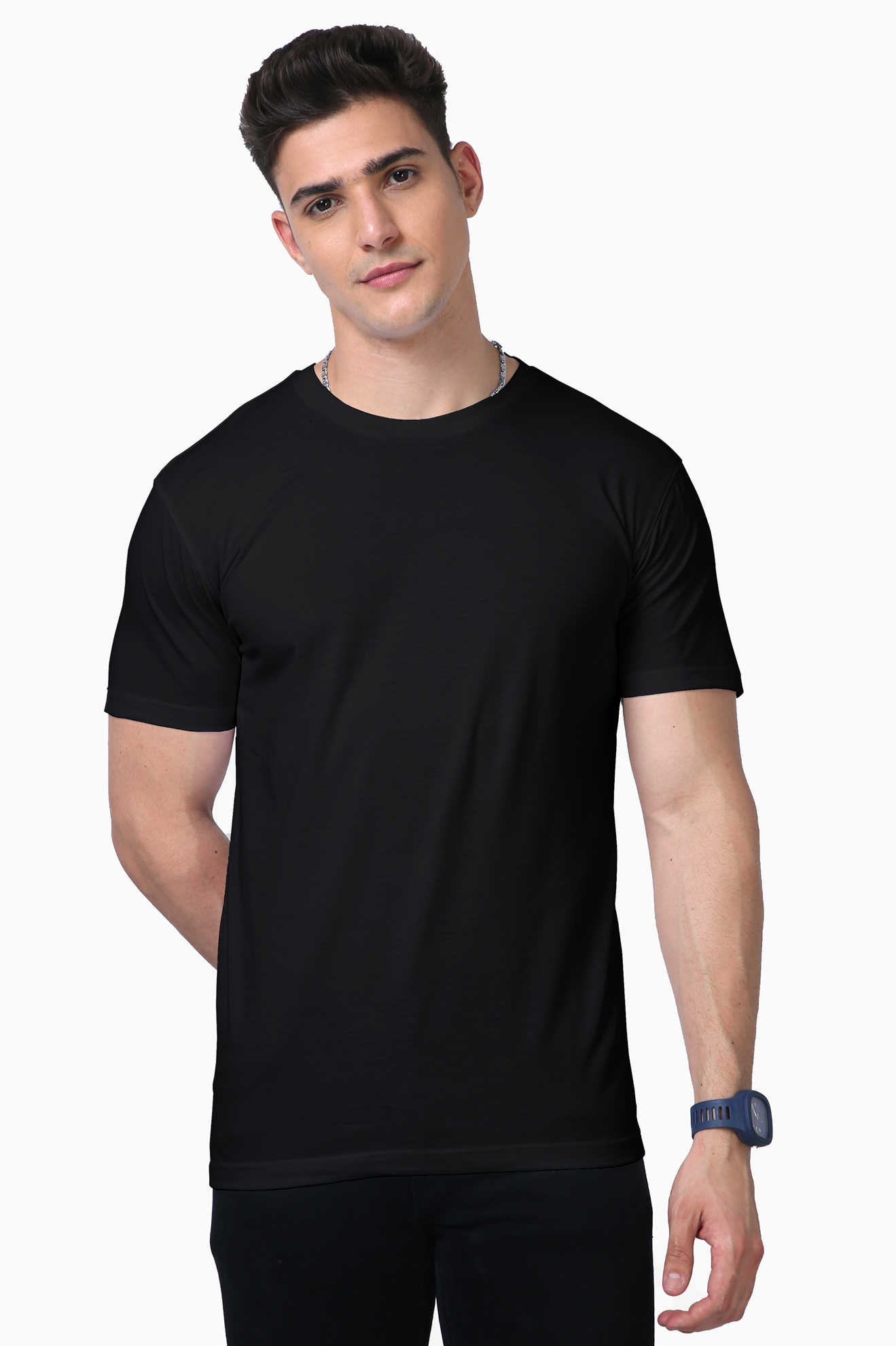 TMG SOLID BLACK SUPIMA COTTON T-SHIRT & SOLID BLACK HOODIE