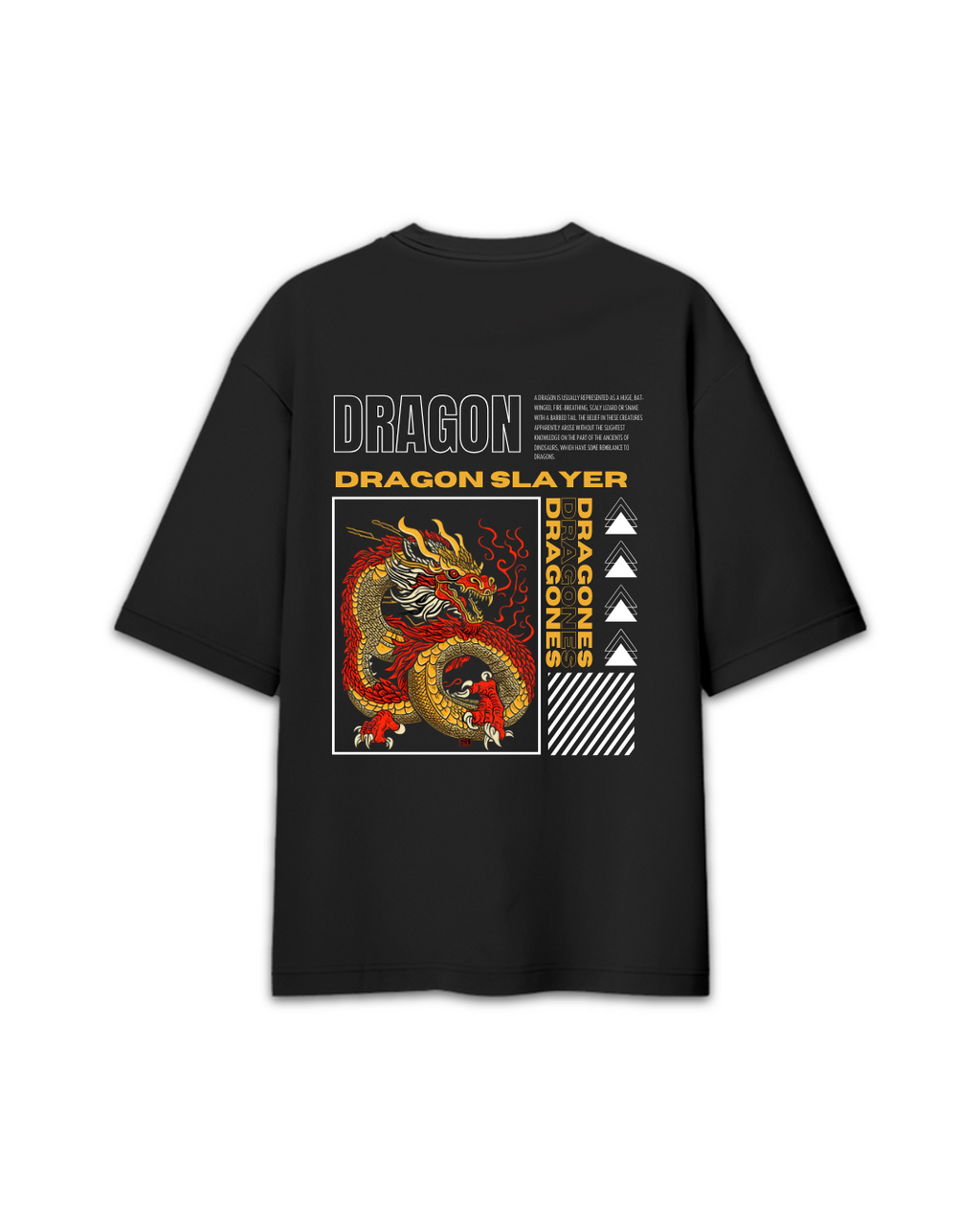 Dragon Slayer Black Oversized T-Shirt
