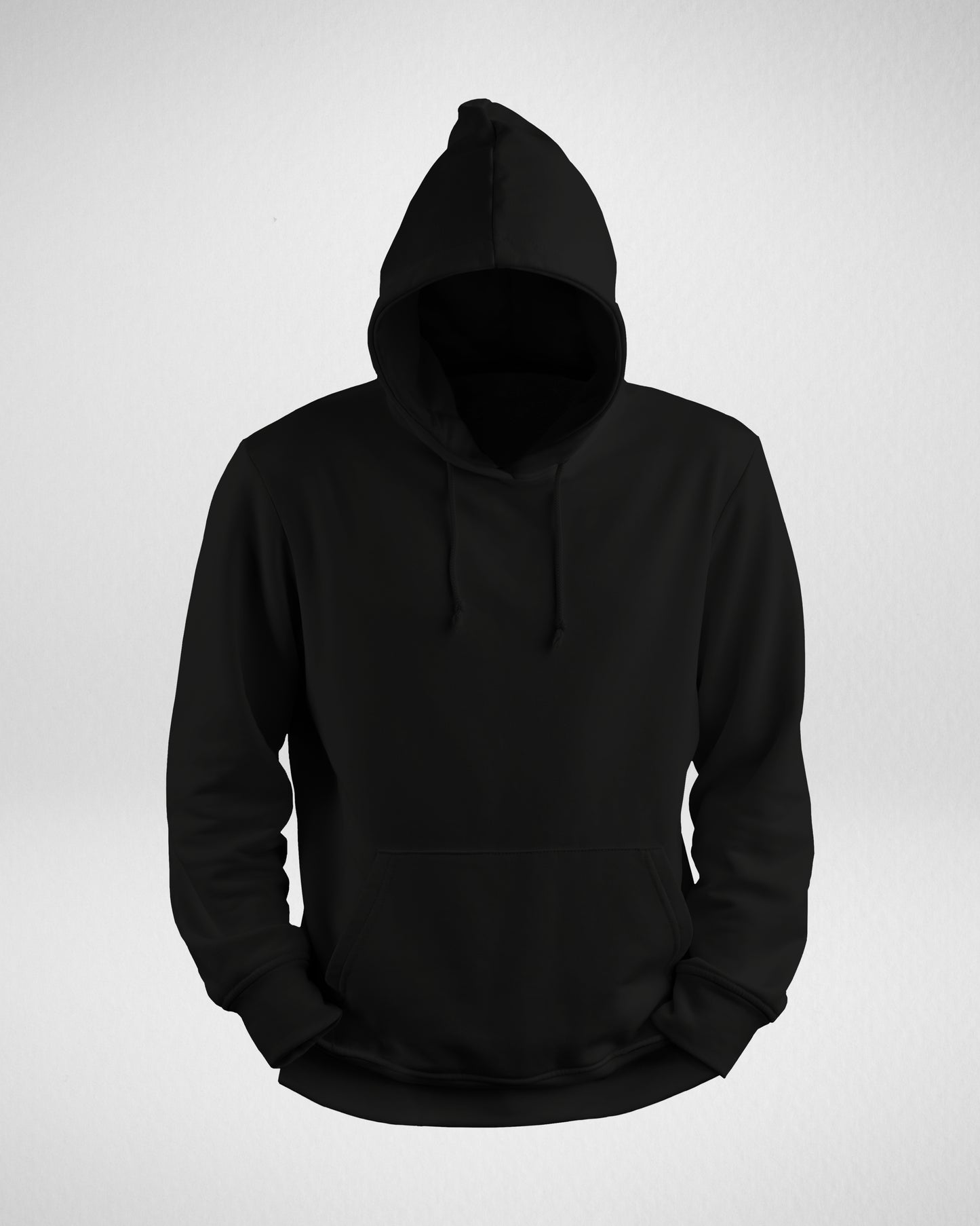 TMG Black Solid Hoodie – 100% Cotton, Regular Fit for Men