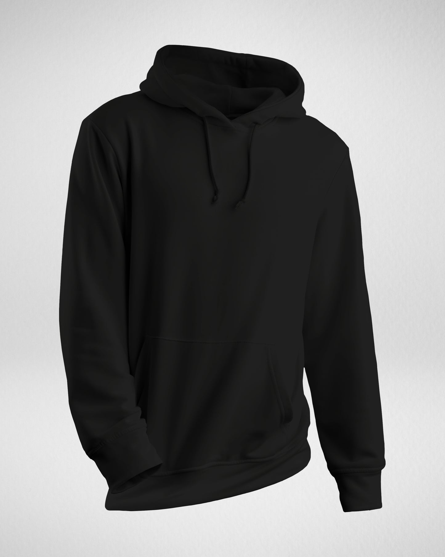 TMG Black Solid Hoodie – 100% Cotton, Regular Fit for Men