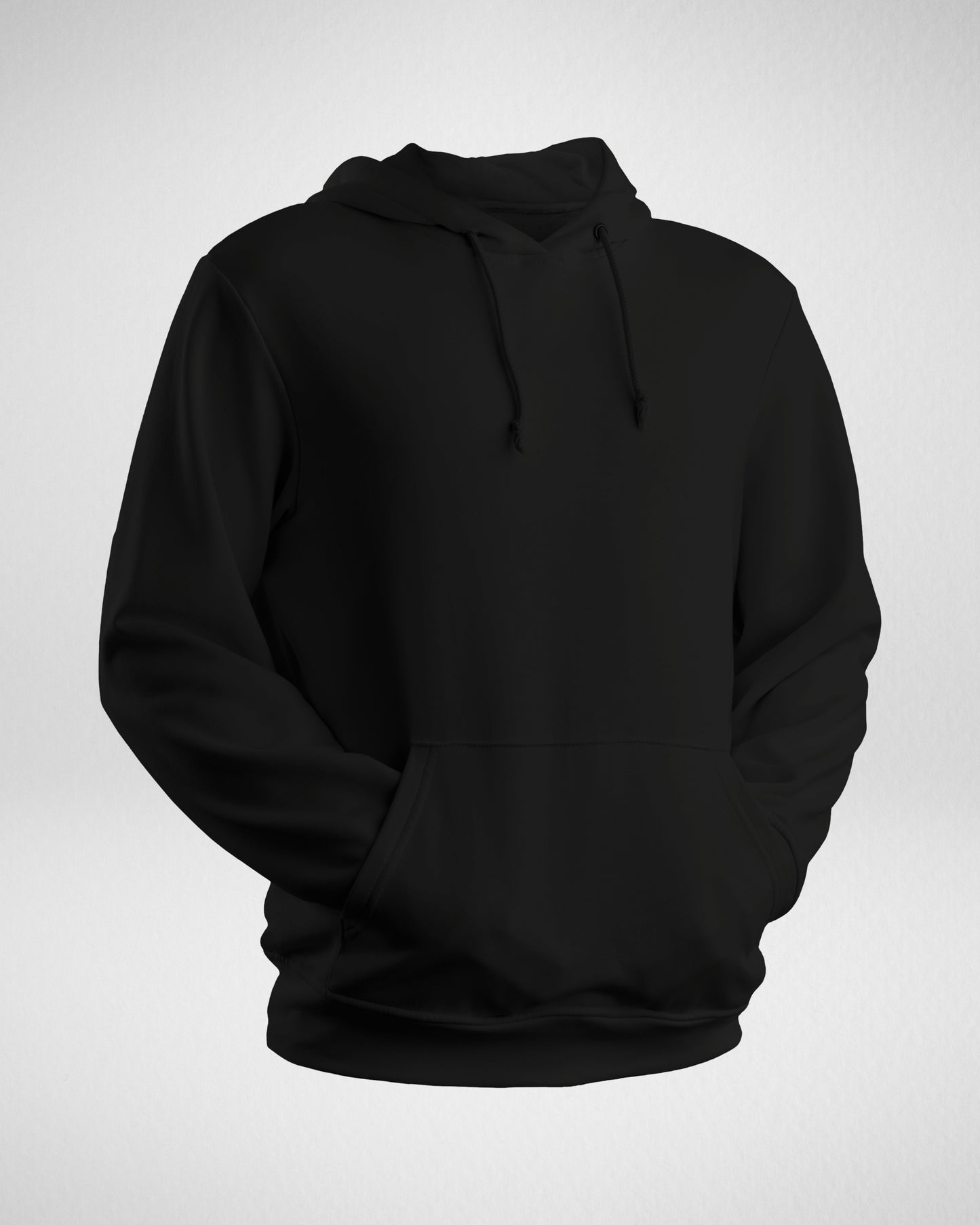 TMG Black Solid Hoodie – 100% Cotton, Regular Fit for Men