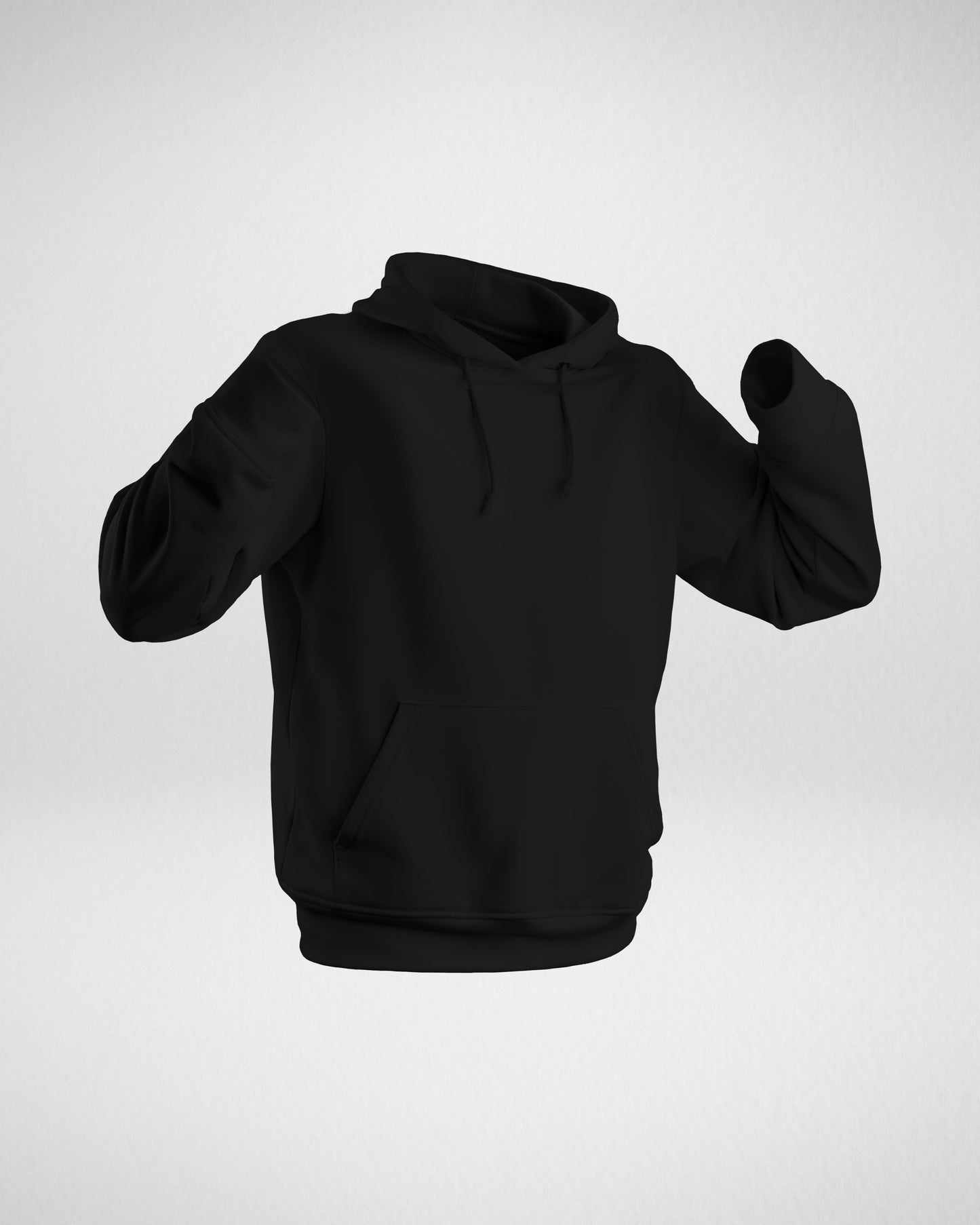 TMG Black Solid Hoodie – 100% Cotton, Regular Fit for Men