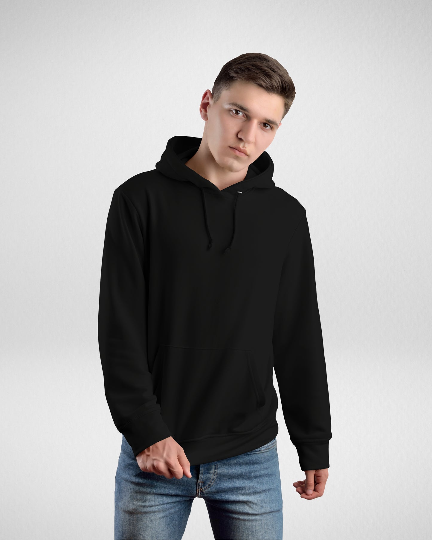 TMG SOLID BLACK SUPIMA COTTON T-SHIRT & SOLID BLACK HOODIE