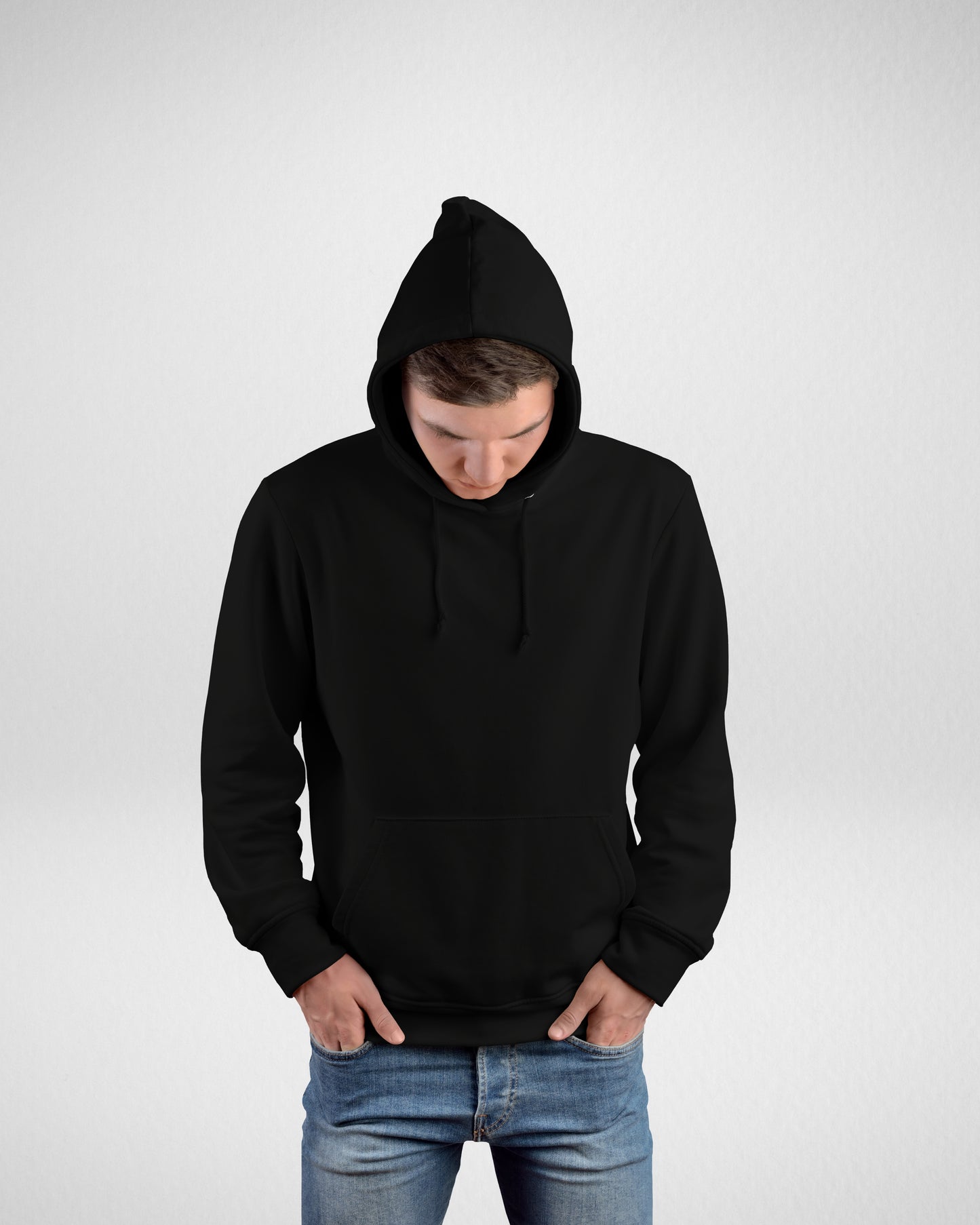 TMG SOLID BLACK SUPIMA COTTON T-SHIRT & SOLID BLACK HOODIE