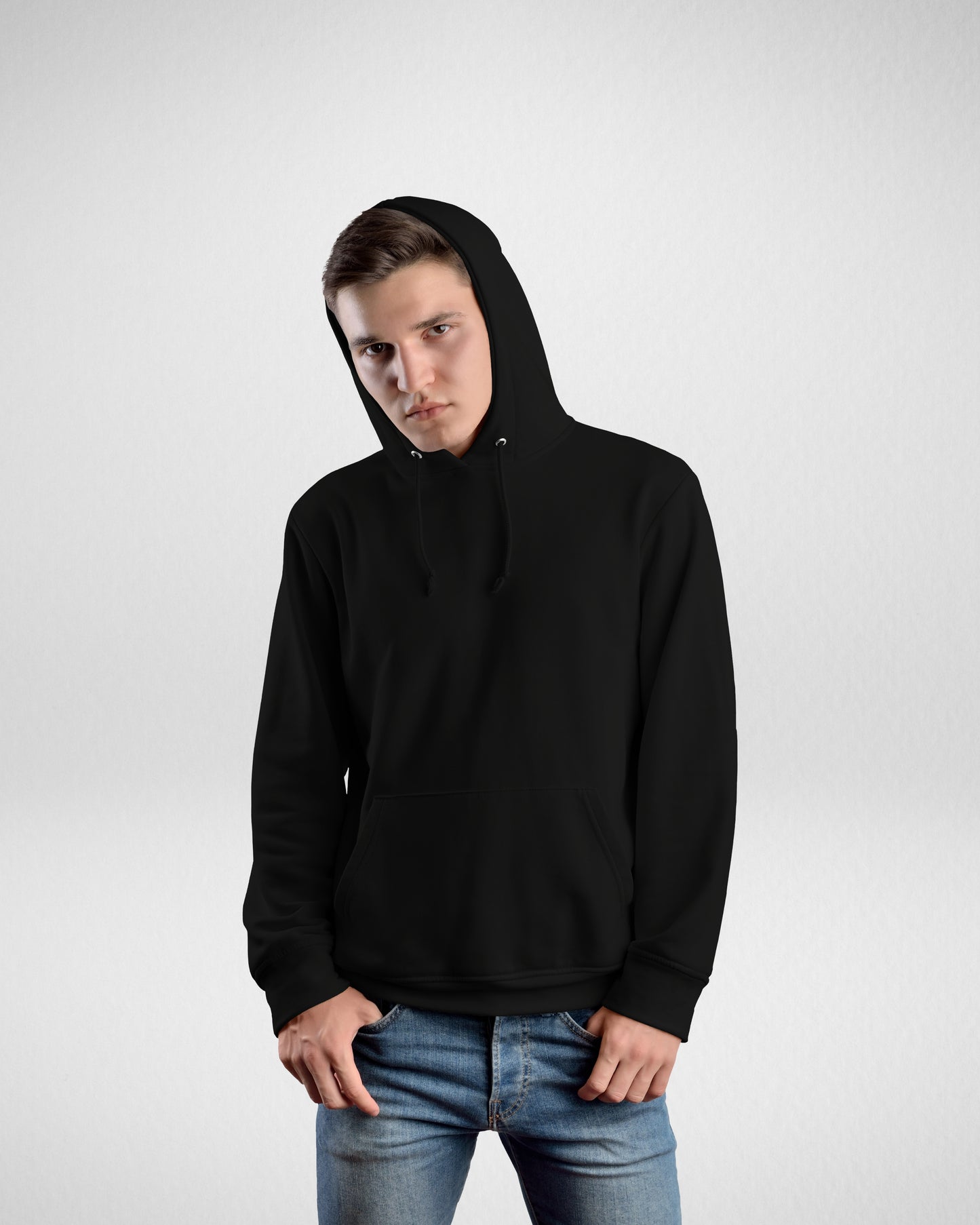 TMG SOLID BLACK SUPIMA COTTON T-SHIRT & SOLID BLACK HOODIE