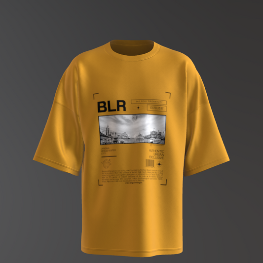 BLR The Real Dream City Oversized Mustard Yellow T-Shirt