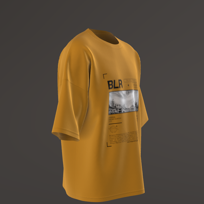 BLR The Real Dream City Oversized Mustard Yellow T-Shirt