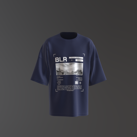 BLR The Real Dream City Navy Blue Oversized T-Shirt