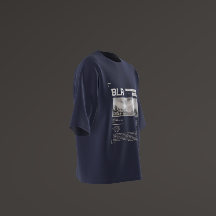 BLR The Real Dream City Navy Blue Oversized T-Shirt