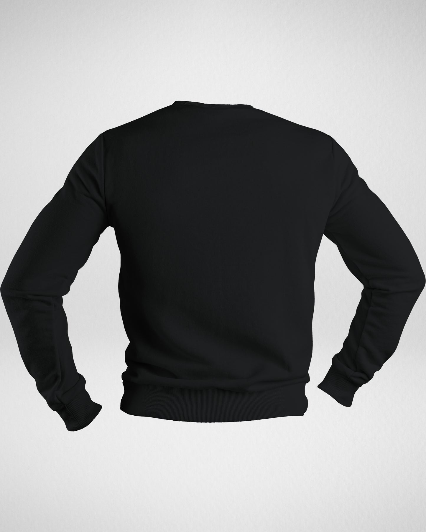 TMG Black Solid Sweatshirt – Premium 100% Cotton, Regular Fit