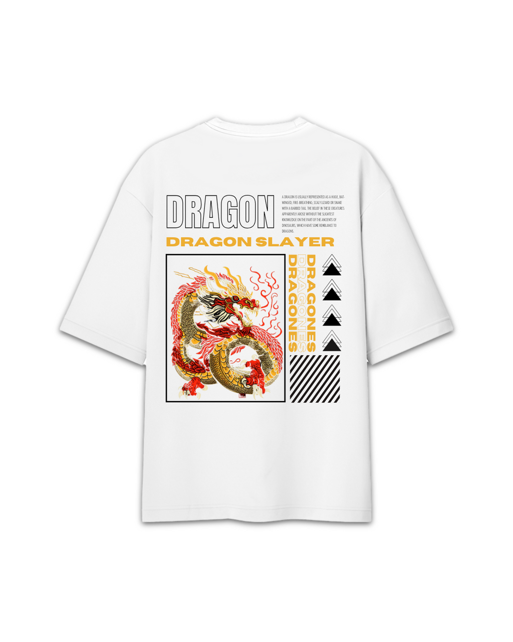 Dragon Slayer White Oversized T-Shirt