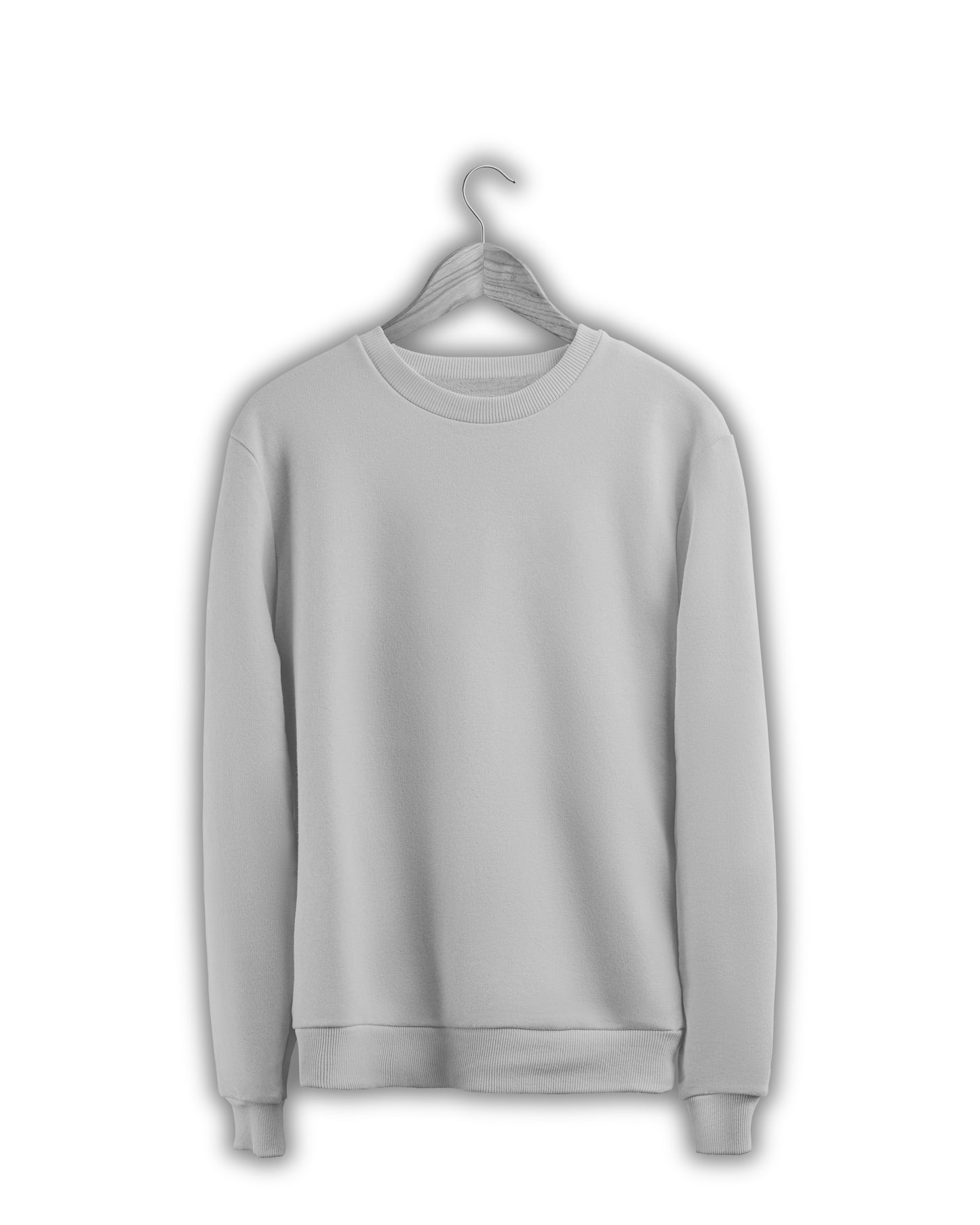 TMG Grey Melange Solid Sweatshirt – Premium 100% Cotton, Regular Fit