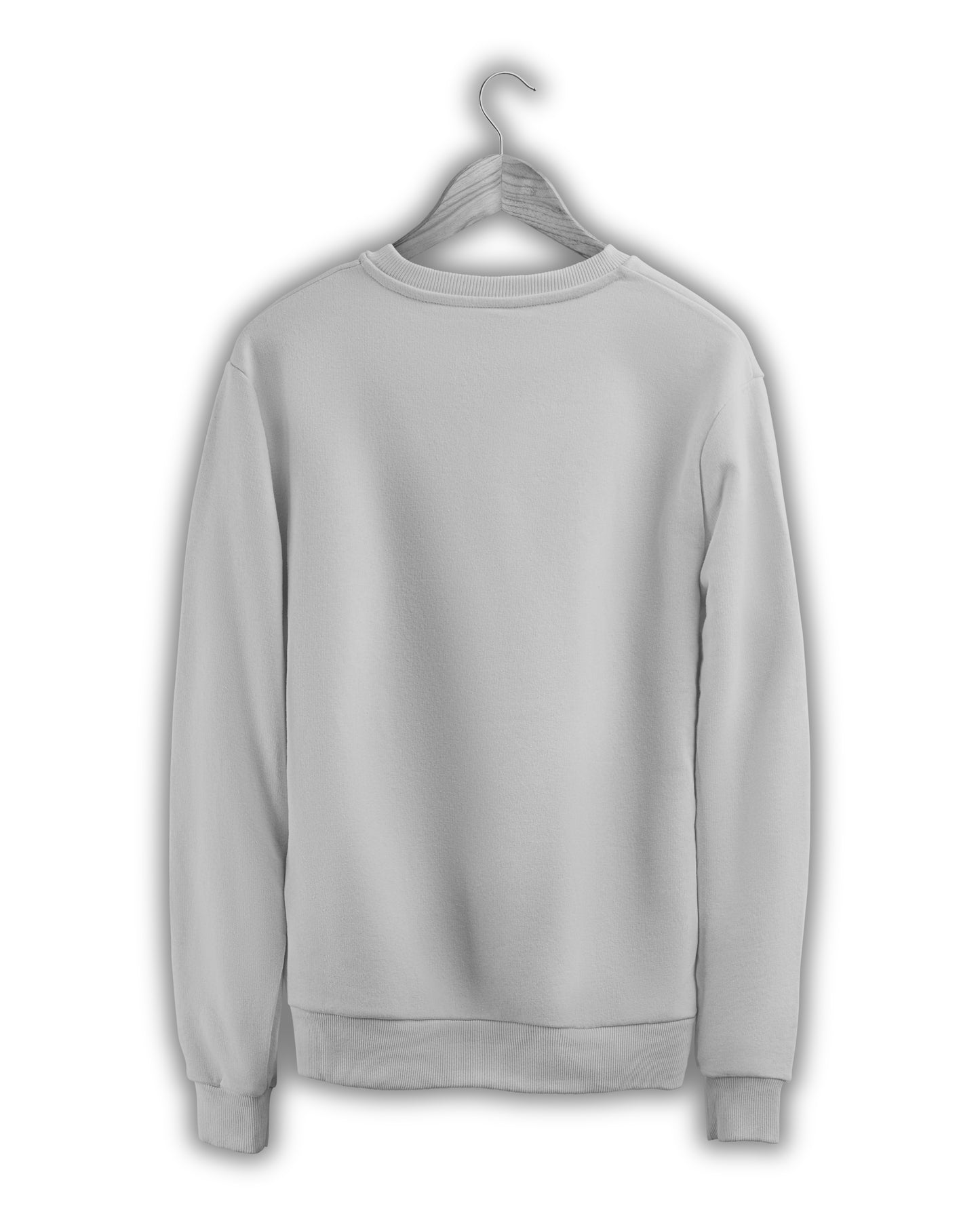 TMG Grey Melange Solid Sweatshirt – Premium 100% Cotton, Regular Fit