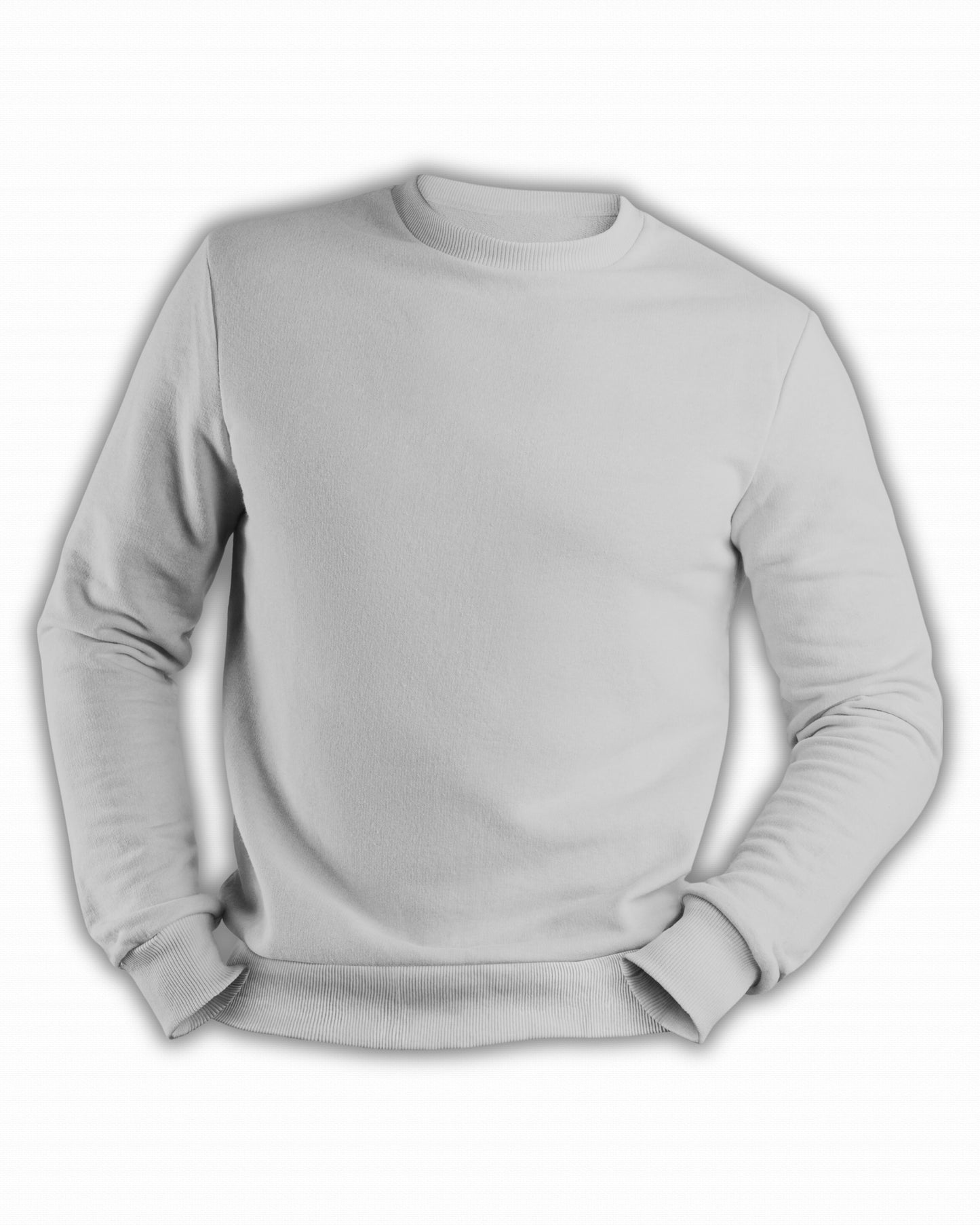 TMG Grey Melange Solid Sweatshirt – Premium 100% Cotton, Regular Fit