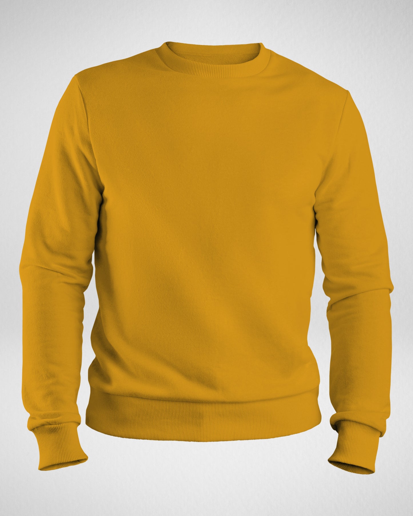 TMG Mustard Yellow Solid Sweatshirt – Premium 100% Cotton, Regular Fit