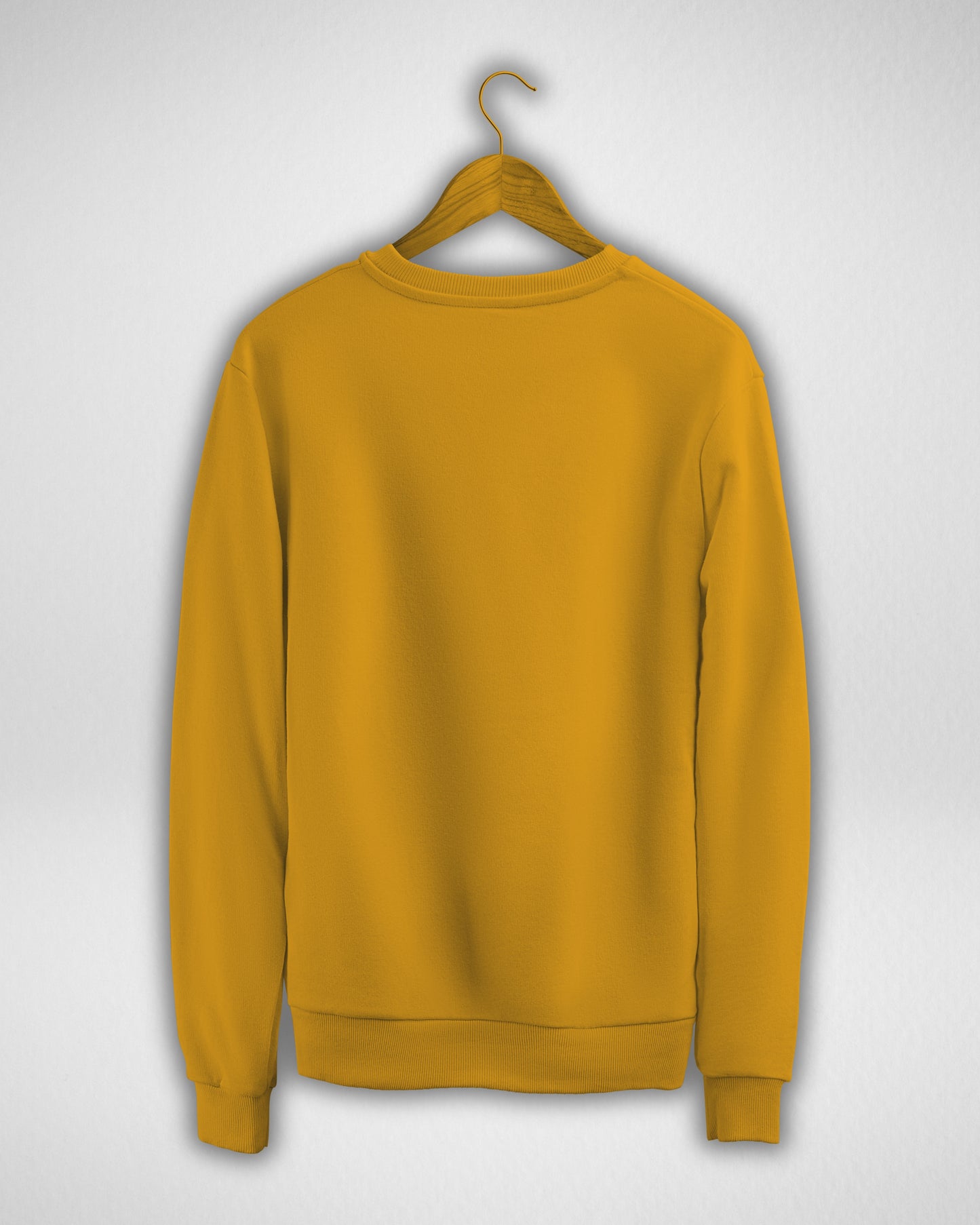 TMG Mustard Yellow Solid Sweatshirt – Premium 100% Cotton, Regular Fit