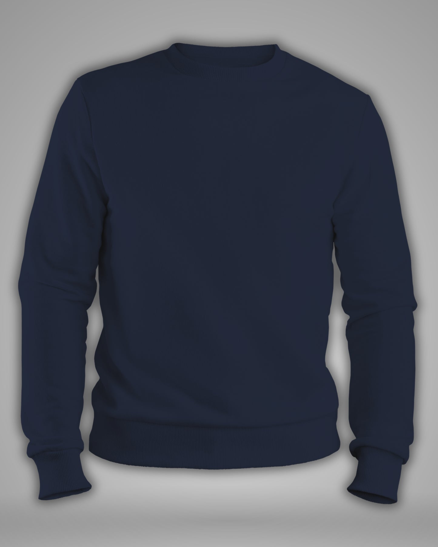 TMG Navy Blue Solid Sweatshirt – Premium 100% Cotton, Regular Fit