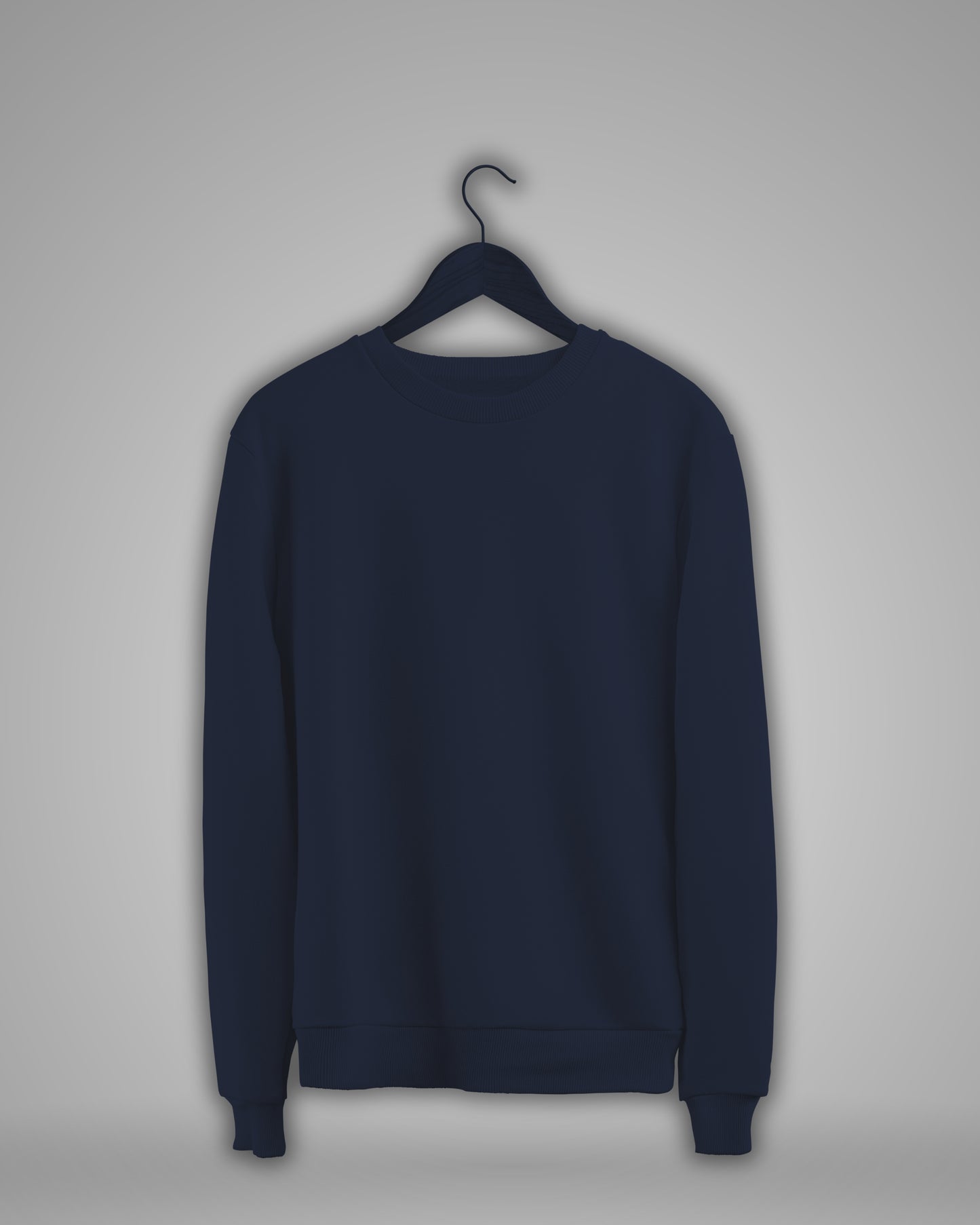 TMG Navy Blue Solid Sweatshirt – Premium 100% Cotton, Regular Fit