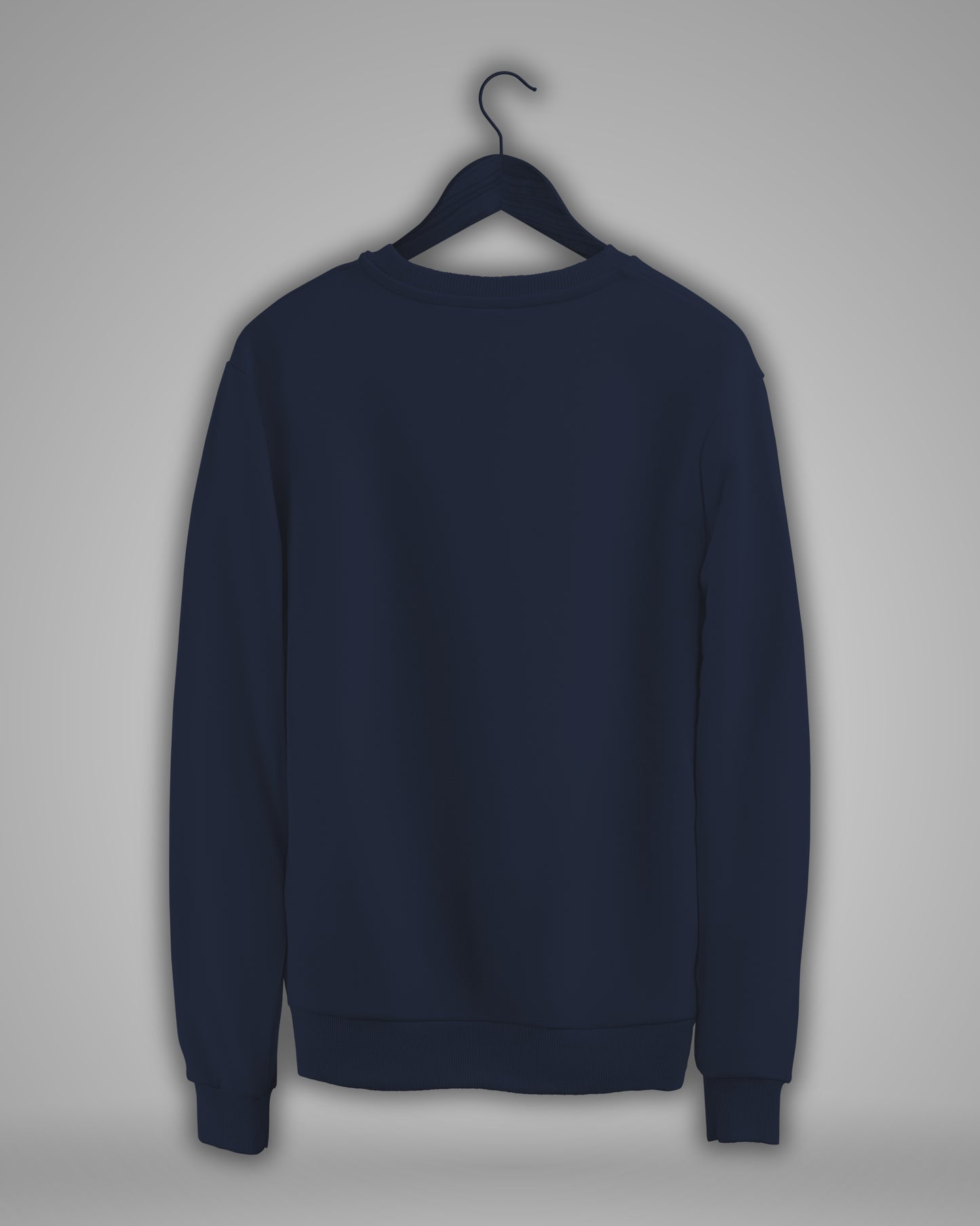 TMG Navy Blue Solid Sweatshirt – Premium 100% Cotton, Regular Fit