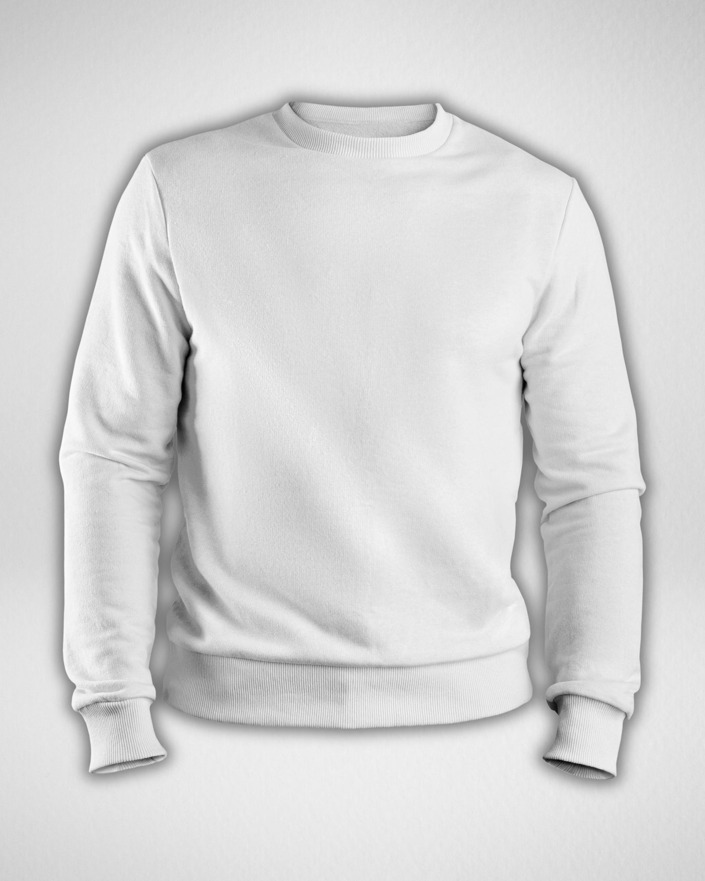 TMG White Solid Sweatshirt – Premium 100% Cotton, Regular Fit