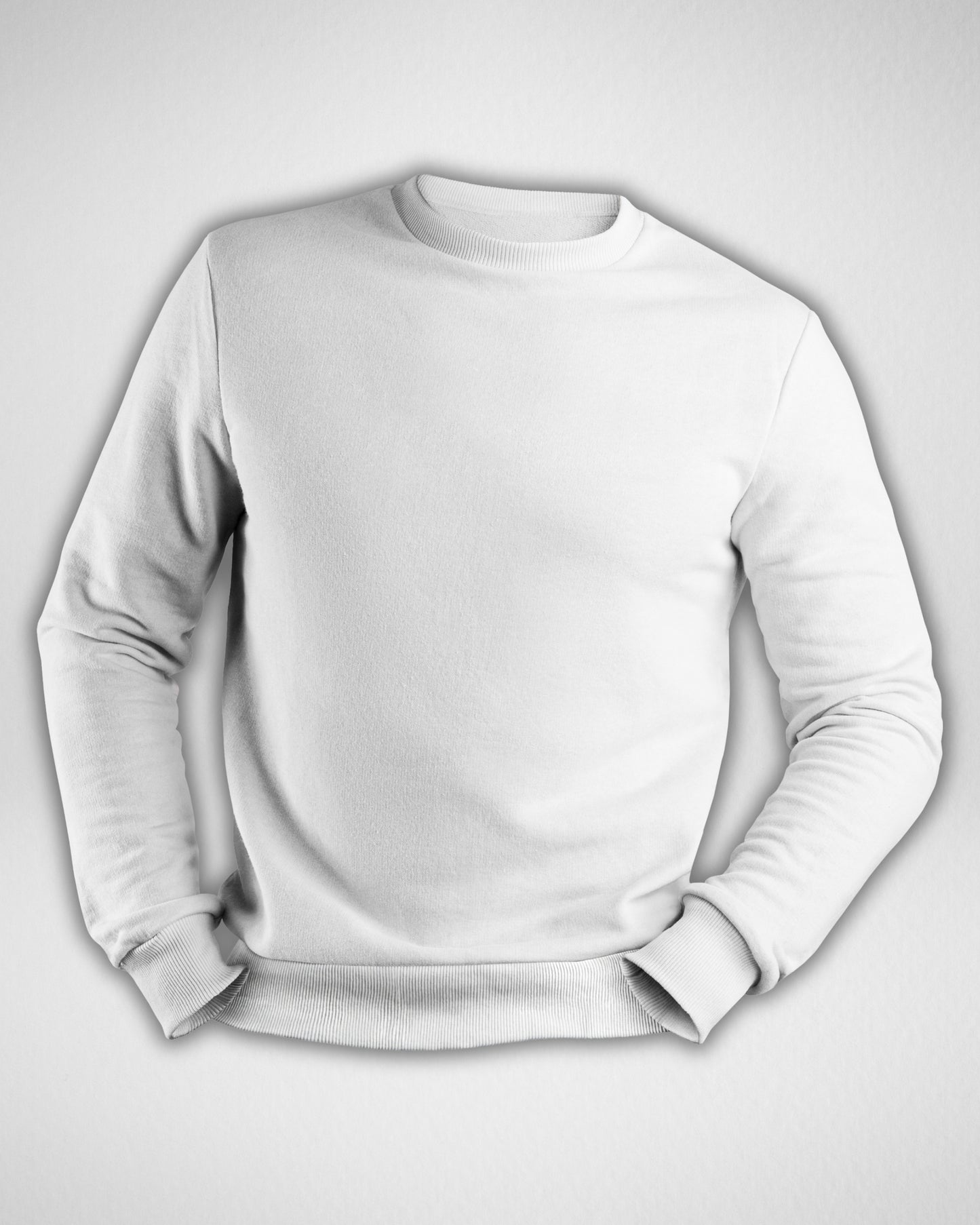 TMG White Solid Sweatshirt – Premium 100% Cotton, Regular Fit