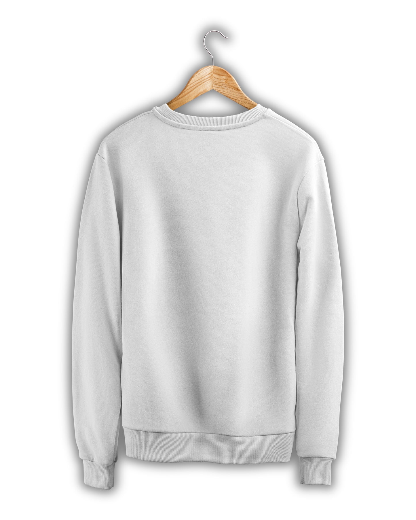 TMG White Solid Sweatshirt – Premium 100% Cotton, Regular Fit