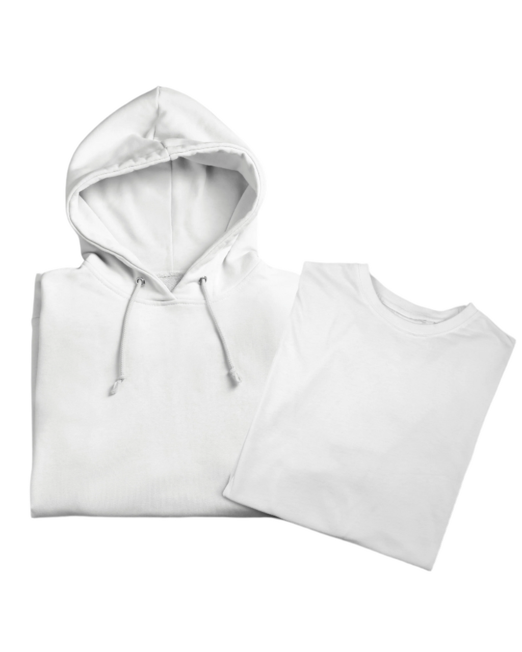 TMG COMBO  SOLID WHITE SUPIMA COTTON T-SHIRT & SOLID WHITE HOODIE