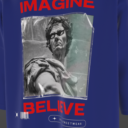 don't just imagine blue oversized t-shirt