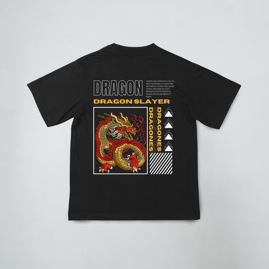 Dragon Slayer Black Oversized T-Shirt