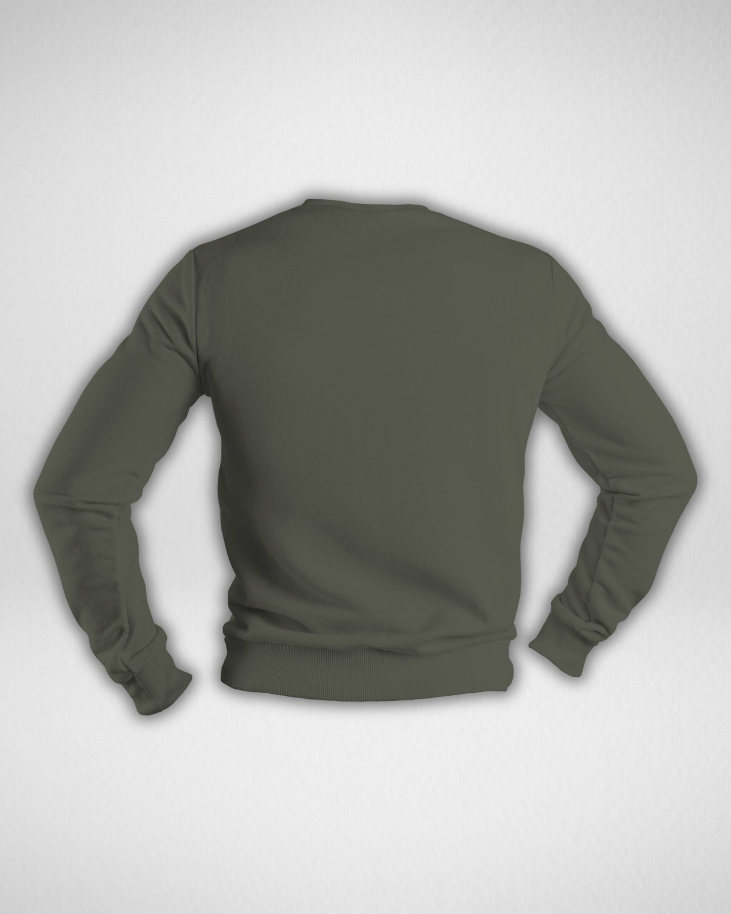 TMG Olive Green Solid Sweatshirt – Premium 100% Cotton, Regular Fit