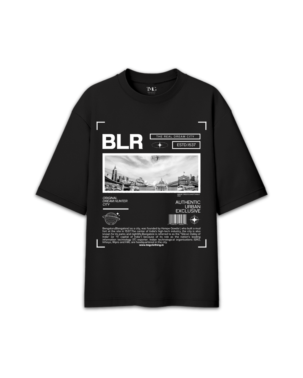 BLR The Real Dream City Black Oversized T-Shirt