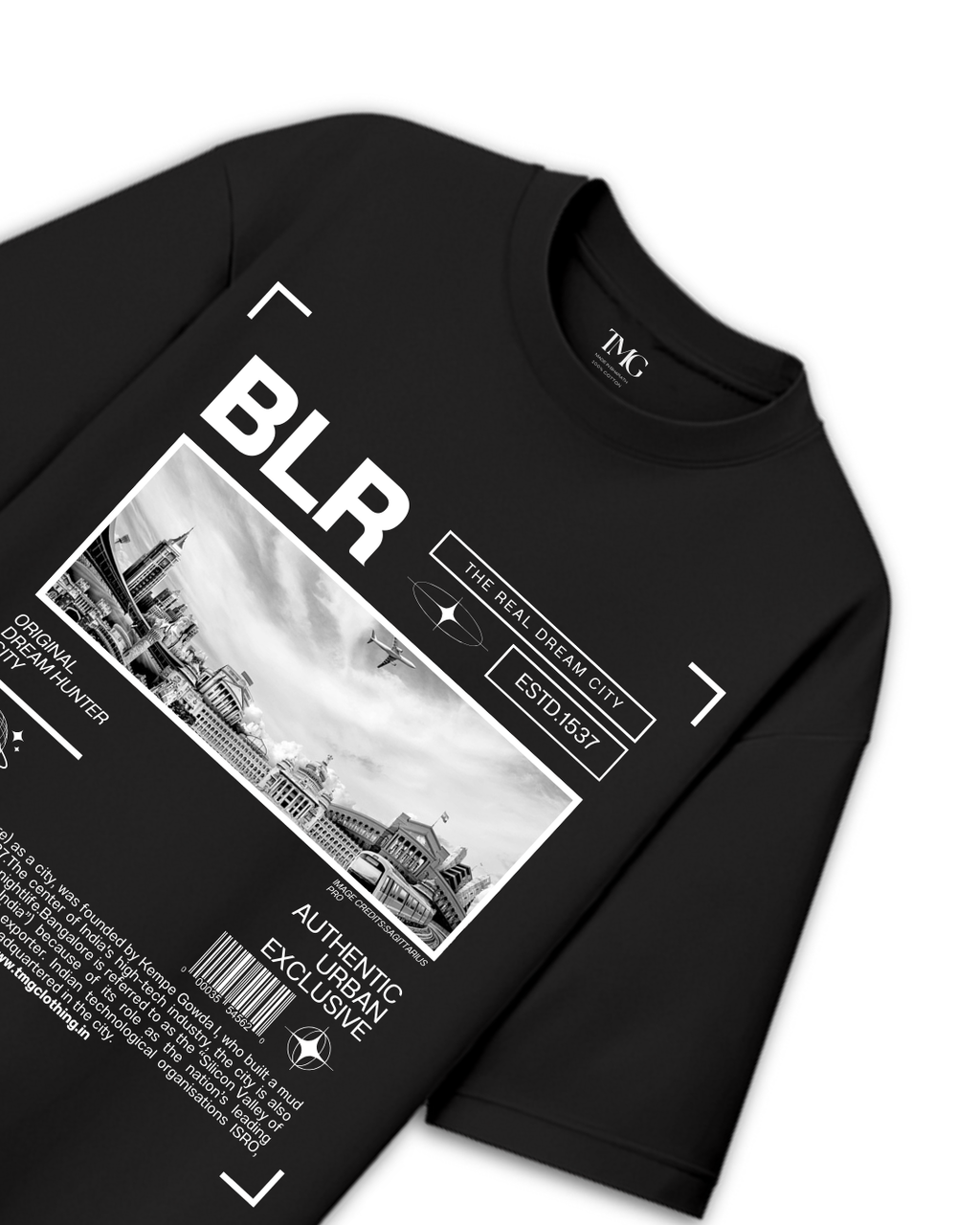BLR The Real Dream City Black Oversized T-Shirt
